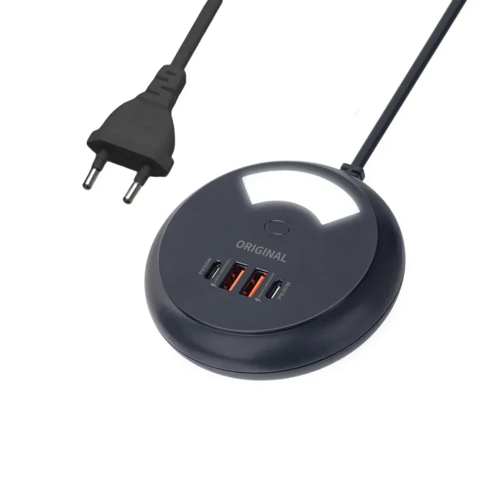 Multiport USB C Charger PD 35W Fast Charging Wall Charger Power Strip For iPhone Samsung Xiaomi EU US Plug Phone Charger Socket