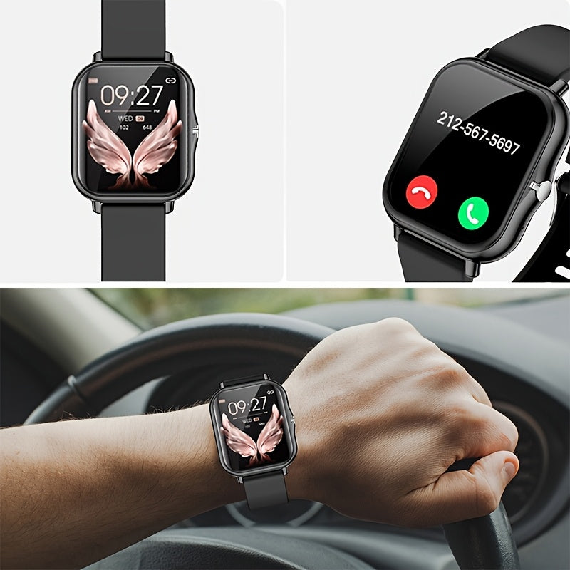 Alloy & TPU Smartwatch for Men & Women, 240p TFT Display, Multiple Sports Modes, USB Charging, Wireless 5.0, 180mAh Rechargeable Lithium Polymer Battery, Compatible with iPhone & Android - Ideal Gift