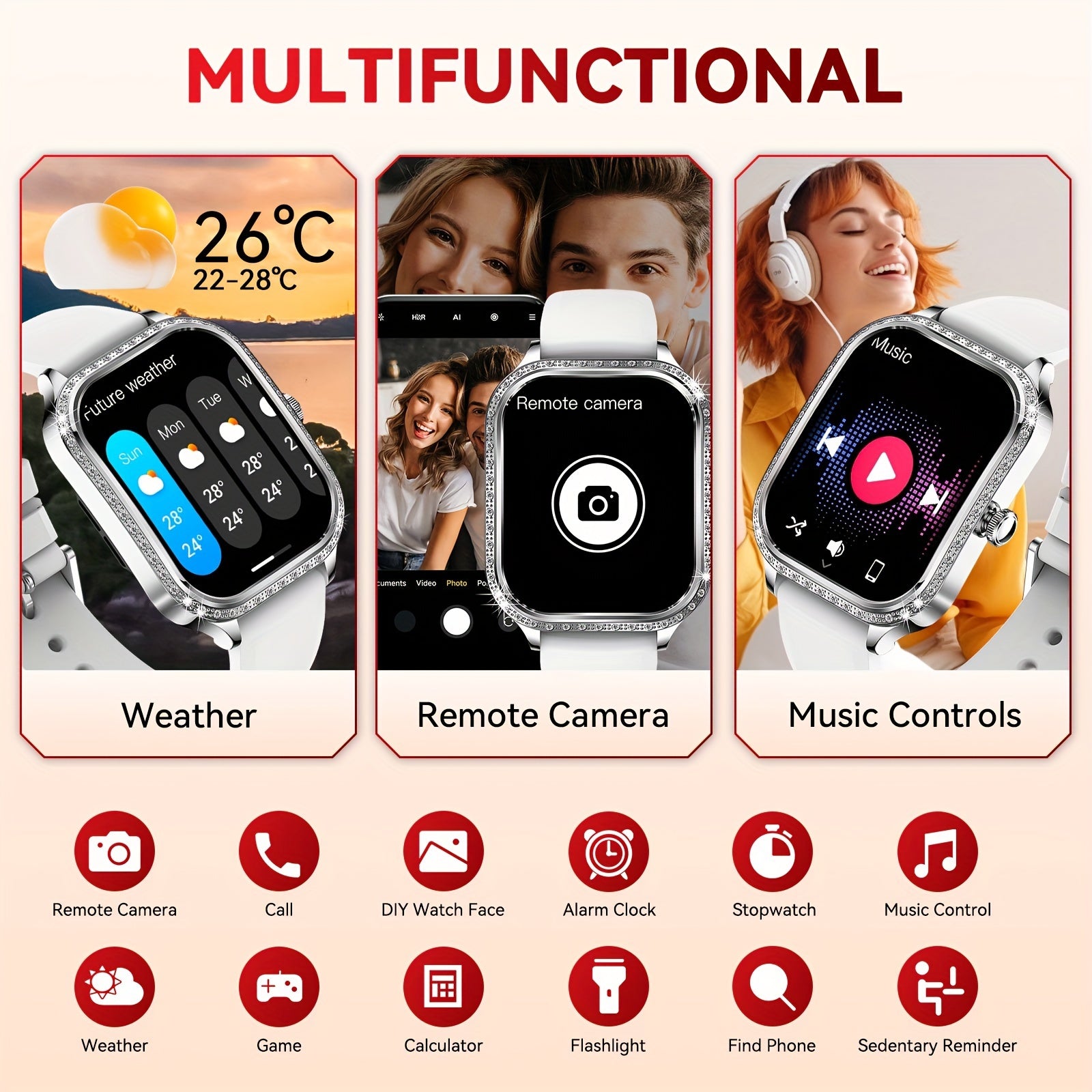 EIGIIS Chic Women's Smartwatch with Wireless Calling, Fitness Tracker & Voice Assistant - for iPhone & for Android, Perfect Gift for Her