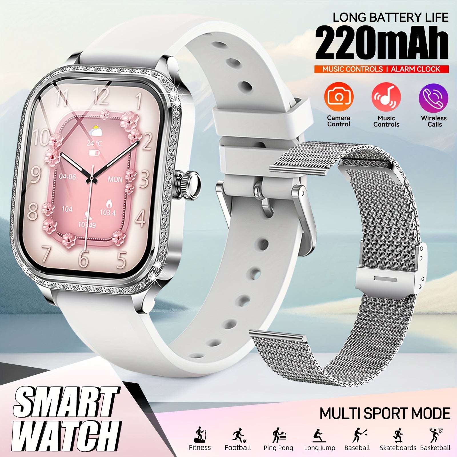 EIGIIS Chic Women's Smartwatch with Wireless Calling, Fitness Tracker & Voice Assistant - for iPhone & for Android, Perfect Gift for Her