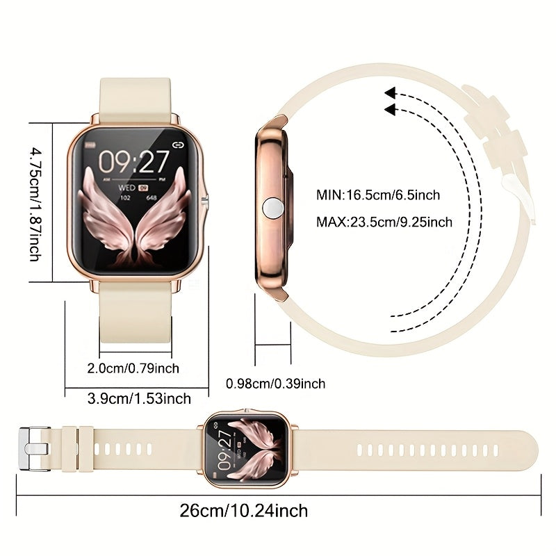 Alloy & TPU Smartwatch for Men & Women, 240p TFT Display, Multiple Sports Modes, USB Charging, Wireless 5.0, 180mAh Rechargeable Lithium Polymer Battery, Compatible with iPhone & Android - Ideal Gift