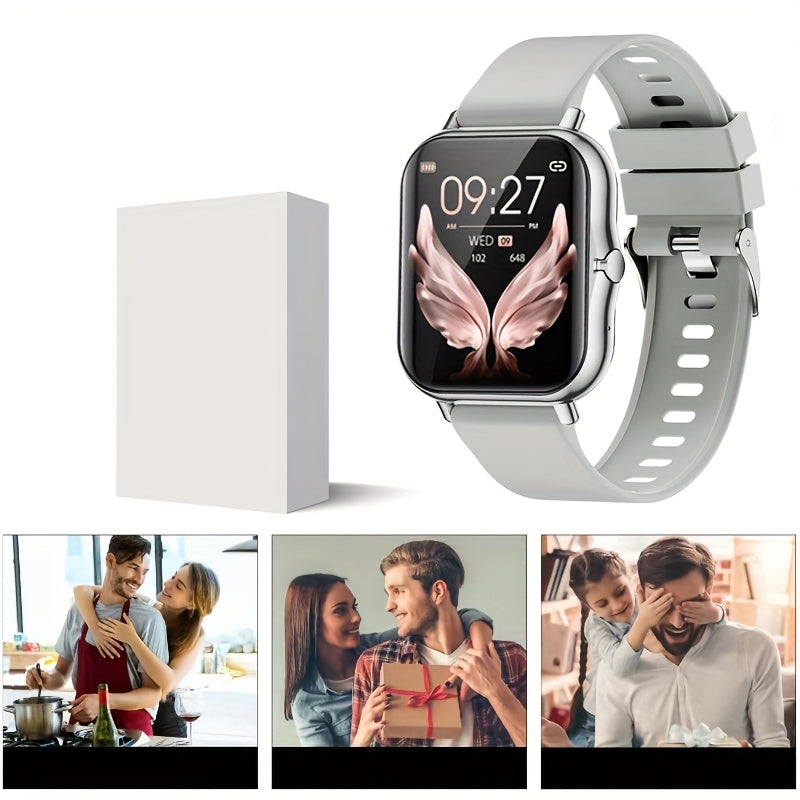 Alloy & TPU Smartwatch for Men & Women, 240p TFT Display, Multiple Sports Modes, USB Charging, Wireless 5.0, 180mAh Rechargeable Lithium Polymer Battery, Compatible with iPhone & Android - Ideal Gift