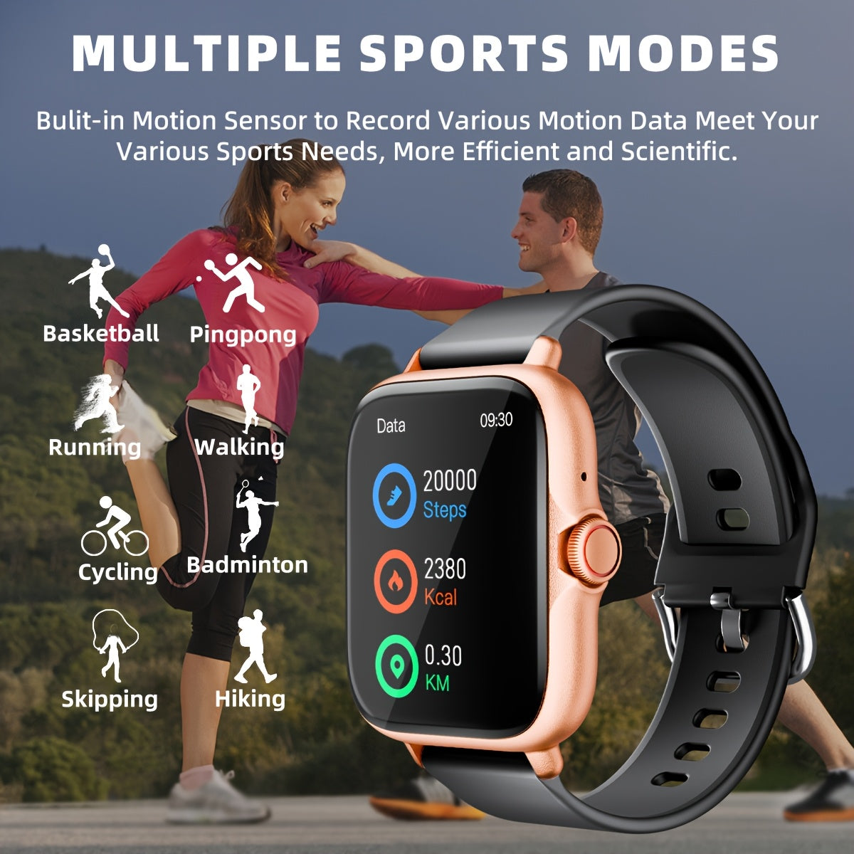 Sports Smart Watch, 4.65cm Full Touch Screen Display with Message, Answer Make Call Smartwatch, Sleep Monitoring, Sports Pedometer, Information Alerts, For iPhone Android Phones, Smartbands Fitness Watch For Women Men Friend